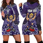 Personalized Freo Football Mascot Hoodie Dress Aboriginal Dot Art Style Vibrant Indigenous Pattern Design