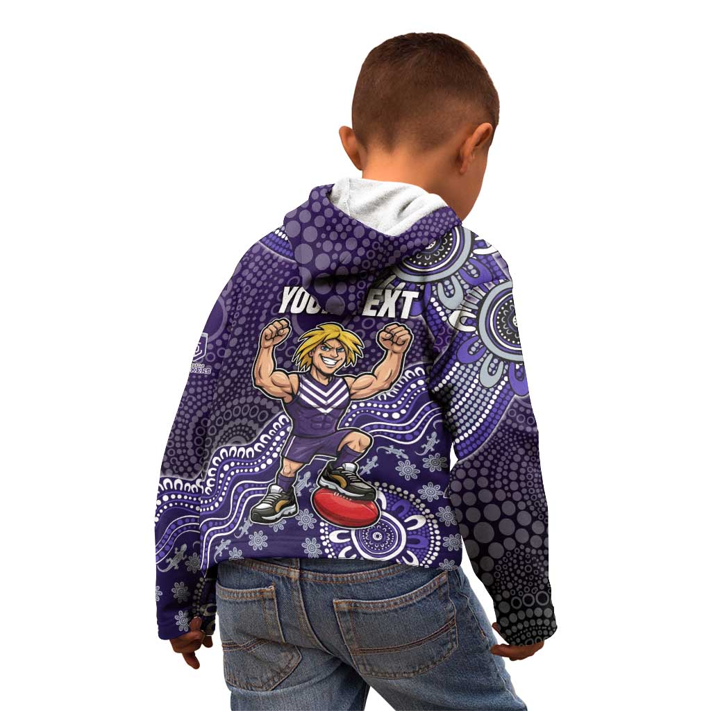 Personalized Freo Football Mascot Kid Hoodie Aboriginal Dot Art Style Vibrant Indigenous Pattern Design