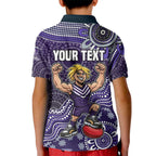 Personalized Freo Football Mascot Kid Polo Shirt Aboriginal Dot Art Style Vibrant Indigenous Pattern Design