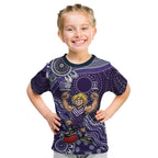 Personalized Freo Football Mascot Kid T Shirt Aboriginal Dot Art Style Vibrant Indigenous Pattern Design