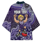 Personalized Freo Football Mascot Kimono Aboriginal Dot Art Style Vibrant Indigenous Pattern Design