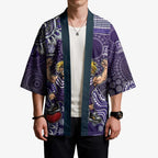 Personalized Freo Football Mascot Kimono Aboriginal Dot Art Style Vibrant Indigenous Pattern Design