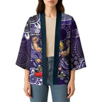 Personalized Freo Football Mascot Kimono Aboriginal Dot Art Style Vibrant Indigenous Pattern Design