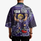 Personalized Freo Football Mascot Kimono Aboriginal Dot Art Style Vibrant Indigenous Pattern Design