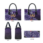 Personalized Freo Football Mascot Leather Bag Aboriginal Dot Art Style Vibrant Indigenous Pattern Design