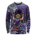 Personalized Freo Football Mascot Long Sleeve Shirt Aboriginal Dot Art Style Vibrant Indigenous Pattern Design