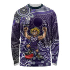 Personalized Freo Football Mascot Long Sleeve Shirt Aboriginal Dot Art Style Vibrant Indigenous Pattern Design