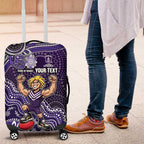 Personalized Freo Football Mascot Luggage Cover Aboriginal Dot Art Style Vibrant Indigenous Pattern Design