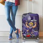 Personalized Freo Football Mascot Luggage Cover Aboriginal Dot Art Style Vibrant Indigenous Pattern Design
