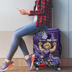 Personalized Freo Football Mascot Luggage Cover Aboriginal Dot Art Style Vibrant Indigenous Pattern Design