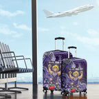 Personalized Freo Football Mascot Luggage Cover Aboriginal Dot Art Style Vibrant Indigenous Pattern Design