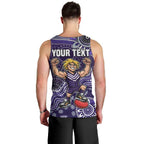 Personalized Freo Football Mascot Men Tank Top Aboriginal Dot Art Style Vibrant Indigenous Pattern Design