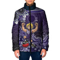 Personalized Freo Football Mascot Padded Jacket Aboriginal Dot Art Style Vibrant Indigenous Pattern Design