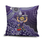 Personalized Freo Football Mascot Pillow Cover Aboriginal Dot Art Style Vibrant Indigenous Pattern Design