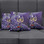 Personalized Freo Football Mascot Pillow Cover Aboriginal Dot Art Style Vibrant Indigenous Pattern Design