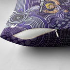 Personalized Freo Football Mascot Pillow Cover Aboriginal Dot Art Style Vibrant Indigenous Pattern Design