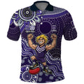 Personalized Freo Football Mascot Polo Shirt Aboriginal Dot Art Style Vibrant Indigenous Pattern Design
