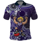 Personalized Freo Football Mascot Polo Shirt Aboriginal Dot Art Style Vibrant Indigenous Pattern Design
