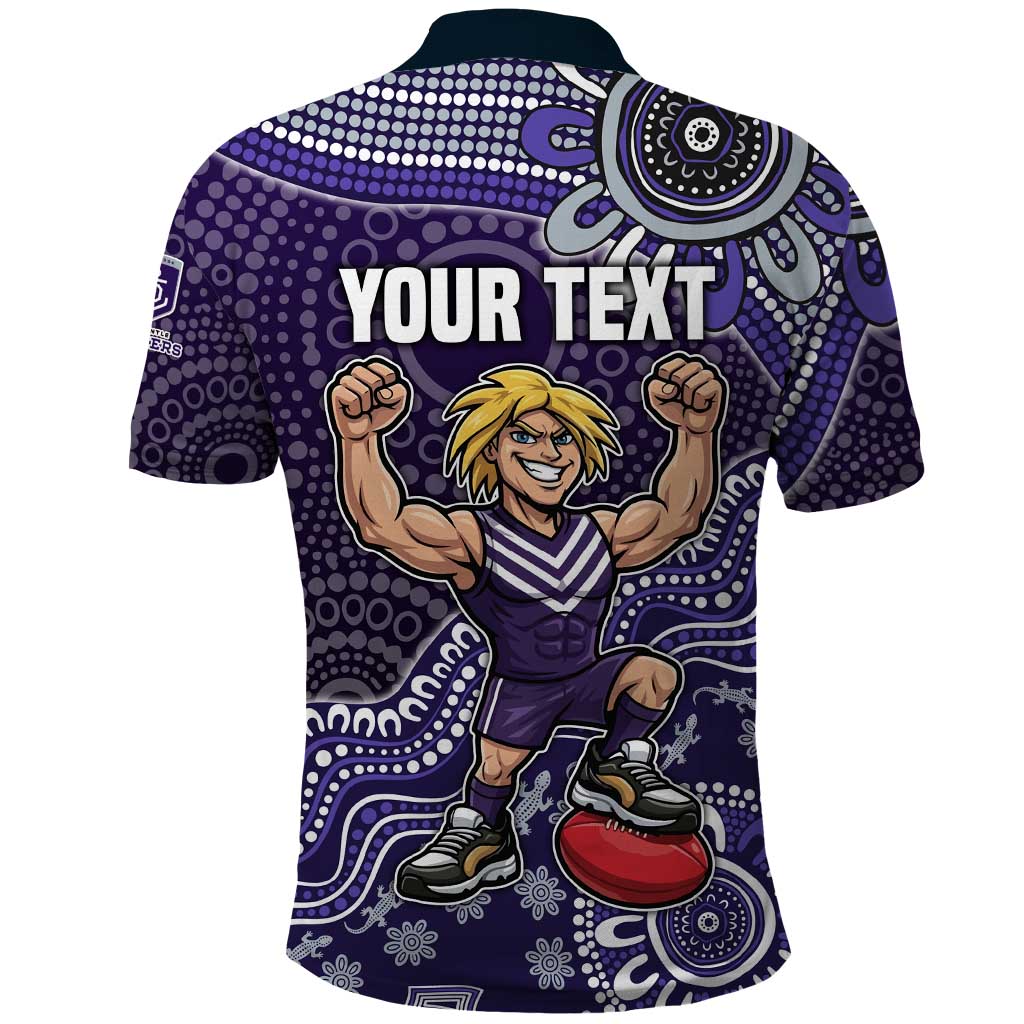 Personalized Freo Football Mascot Polo Shirt Aboriginal Dot Art Style Vibrant Indigenous Pattern Design