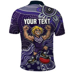 Personalized Freo Football Mascot Polo Shirt Aboriginal Dot Art Style Vibrant Indigenous Pattern Design