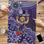 Personalized Freo Football Mascot Puzzle Aboriginal Dot Art Style Vibrant Indigenous Pattern Design