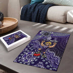 Personalized Freo Football Mascot Puzzle Aboriginal Dot Art Style Vibrant Indigenous Pattern Design