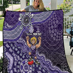 Personalized Freo Football Mascot Quilt Aboriginal Dot Art Style Vibrant Indigenous Pattern Design