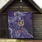 Personalized Freo Football Mascot Quilt Aboriginal Dot Art Style Vibrant Indigenous Pattern Design
