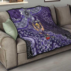 Personalized Freo Football Mascot Quilt Aboriginal Dot Art Style Vibrant Indigenous Pattern Design