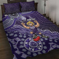Personalized Freo Football Mascot Quilt Bed Set Aboriginal Dot Art Style Vibrant Indigenous Pattern Design