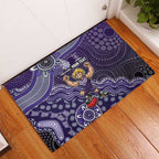 Personalized Freo Football Mascot Rubber Doormat Aboriginal Dot Art Style Vibrant Indigenous Pattern Design