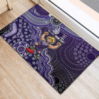 Personalized Freo Football Mascot Rubber Doormat Aboriginal Dot Art Style Vibrant Indigenous Pattern Design