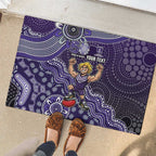Personalized Freo Football Mascot Rubber Doormat Aboriginal Dot Art Style Vibrant Indigenous Pattern Design
