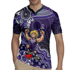 Personalized Freo Football Mascot Rugby Jersey Aboriginal Dot Art Style Vibrant Indigenous Pattern Design
