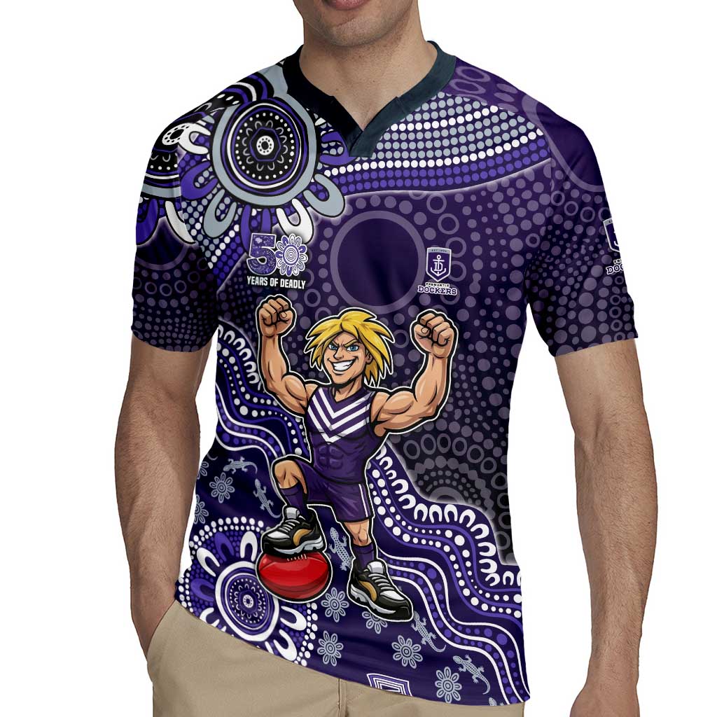 Personalized Freo Football Mascot Rugby Jersey Aboriginal Dot Art Style Vibrant Indigenous Pattern Design