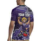 Personalized Freo Football Mascot Rugby Jersey Aboriginal Dot Art Style Vibrant Indigenous Pattern Design