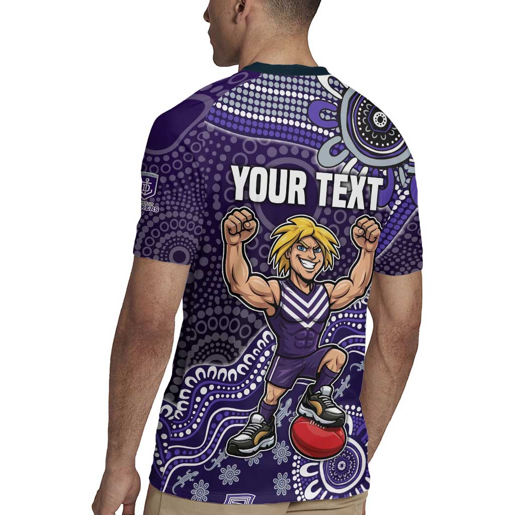 Personalized Freo Football Mascot Rugby Jersey Aboriginal Dot Art Style Vibrant Indigenous Pattern Design