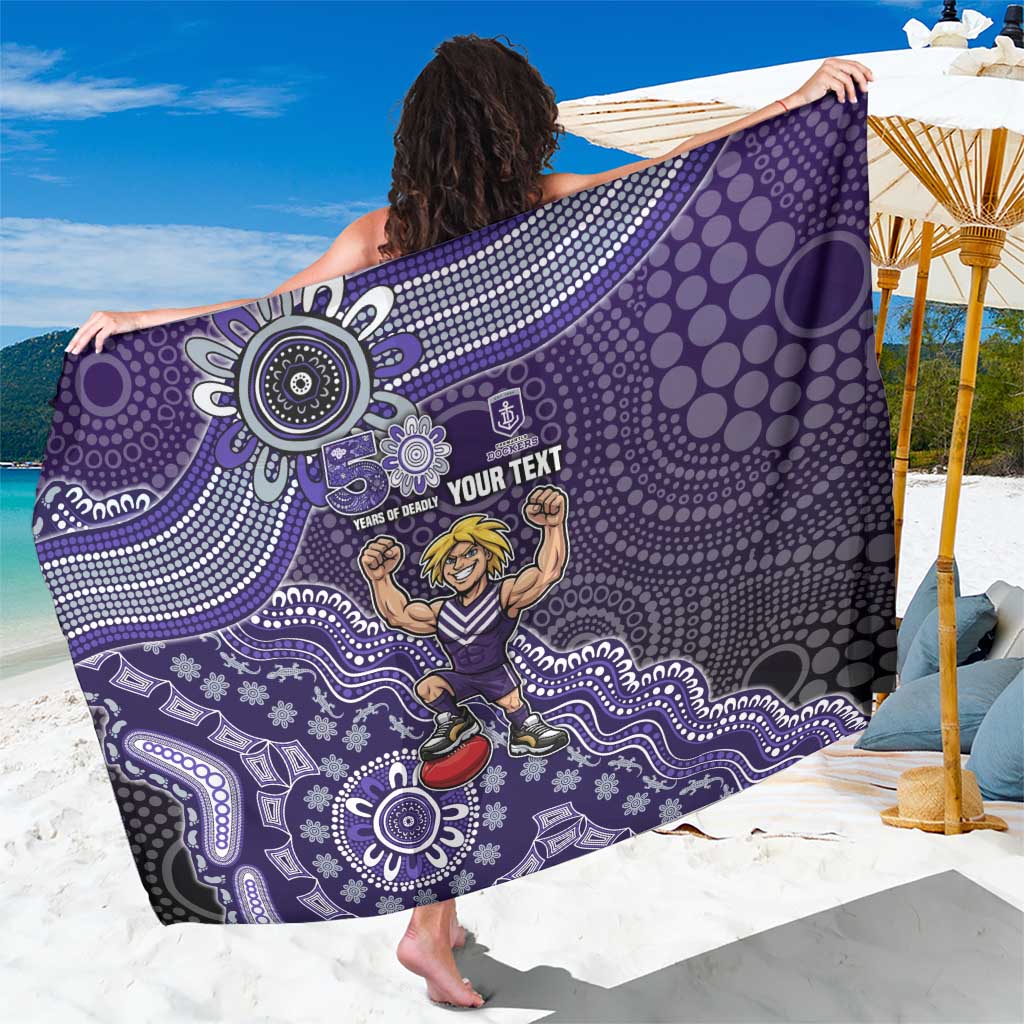 Personalized Freo Football Mascot Sarong Aboriginal Dot Art Style Vibrant Indigenous Pattern Design