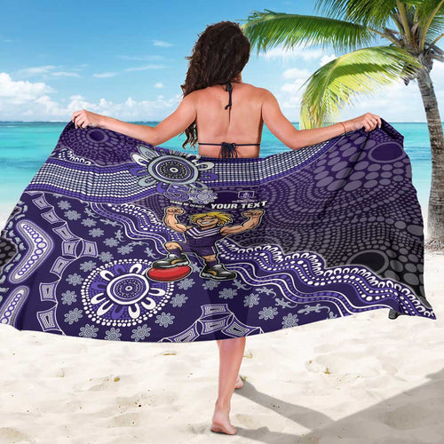 Personalized Freo Football Mascot Sarong Aboriginal Dot Art Style Vibrant Indigenous Pattern Design