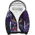 Personalized Freo Football Mascot Sherpa Hoodie Aboriginal Dot Art Style Vibrant Indigenous Pattern Design