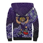 Personalized Freo Football Mascot Sherpa Hoodie Aboriginal Dot Art Style Vibrant Indigenous Pattern Design