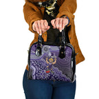 Personalized Freo Football Mascot Shoulder Handbag Aboriginal Dot Art Style Vibrant Indigenous Pattern Design