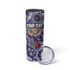 Personalized Freo Football Mascot Skinny Tumbler Aboriginal Dot Art Style Vibrant Indigenous Pattern Design
