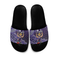 Personalized Freo Football Mascot Slide Sandals Aboriginal Dot Art Style Vibrant Indigenous Pattern Design