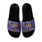 Personalized Freo Football Mascot Slide Sandals Aboriginal Dot Art Style Vibrant Indigenous Pattern Design