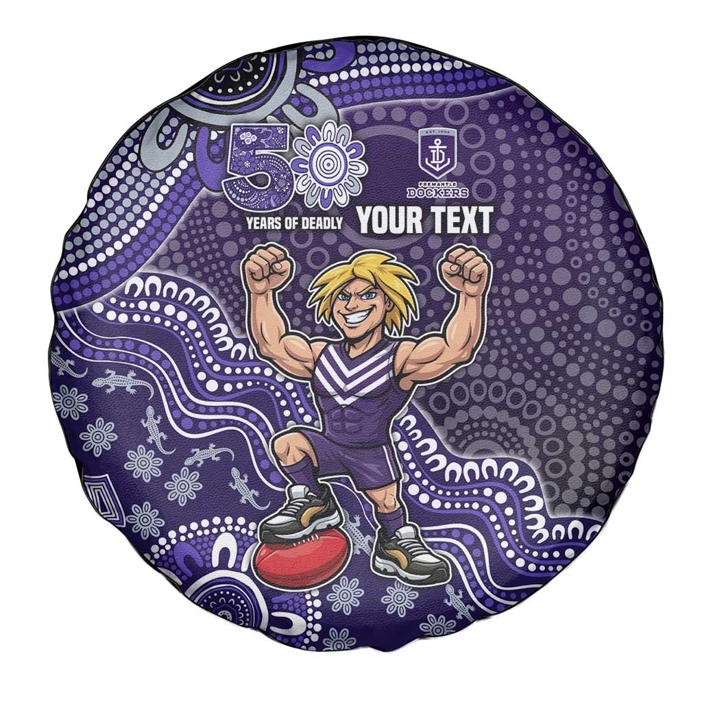 Personalized Freo Football Mascot Spare Tire Cover Aboriginal Dot Art Style Vibrant Indigenous Pattern Design