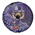 Personalized Freo Football Mascot Spare Tire Cover Aboriginal Dot Art Style Vibrant Indigenous Pattern Design