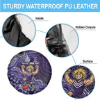 Personalized Freo Football Mascot Spare Tire Cover Aboriginal Dot Art Style Vibrant Indigenous Pattern Design