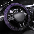Freo Football Mascot Steering Wheel Cover Aboriginal Dot Art Style Vibrant Indigenous Pattern Design