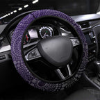 Freo Football Mascot Steering Wheel Cover Aboriginal Dot Art Style Vibrant Indigenous Pattern Design